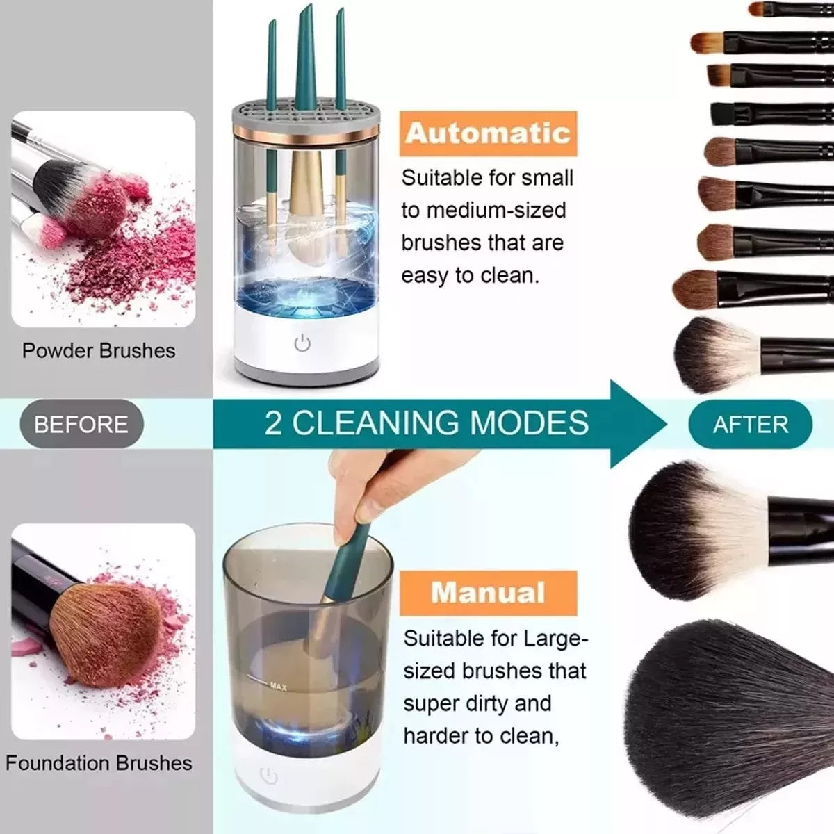 Limpiador Eléctrico Brochas Maquillaje